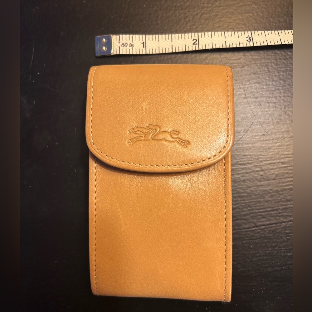 Longchamp Tan Leather Key Holder
